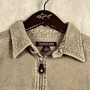 Structure Men's Corduroy Gray Quarter Zip Pull Over